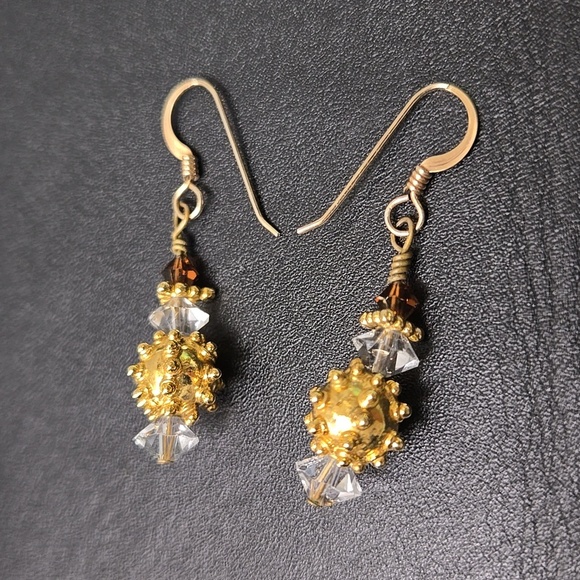 Gold and Silver Drop Earrings - Picture 13 of 15